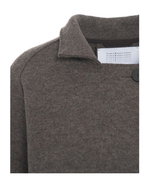 Harris Wharf London Gray Stand-Collar Coat