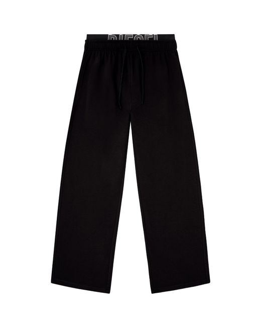 DIESEL Black Bradley-D-Pop Logo Waistband Sweatpants for men