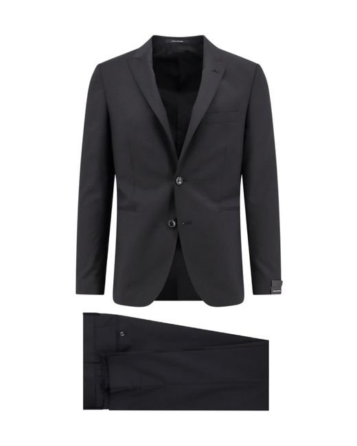 Tagliatore Black Long-Sleeved Suit for men
