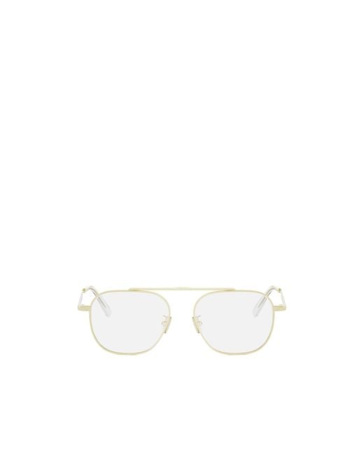 Dior White Eyewear Pilot Frame Glasses for men