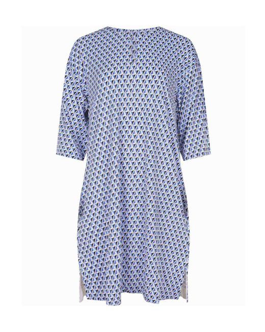 Max Mara Blue Carnet Printed Shift Dress