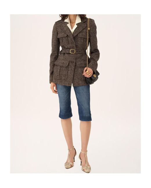 Chloé Brown Herringbone Jacket