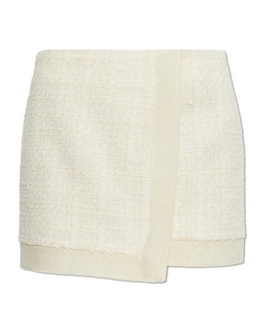 Balmain White Textured Mini Skirt