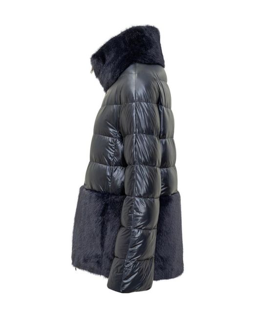 Herno Blue High-Neck Padded Down Jacket