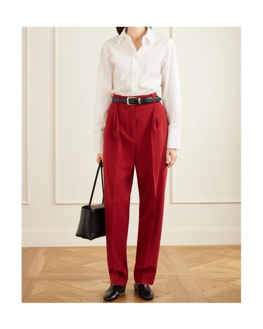 Rohe Red Casual Pants With Belt Loops