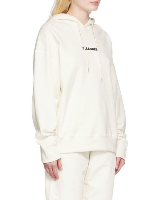 Jil Sander Gray Hooded Logo Sweatshirt