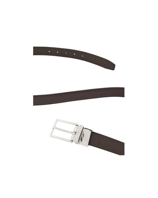 Emporio Armani White Logo Debossed Buckled Belt for men