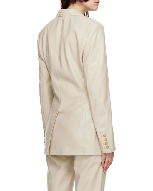 Nanushka Natural Single-Breasted Tailored Blazer