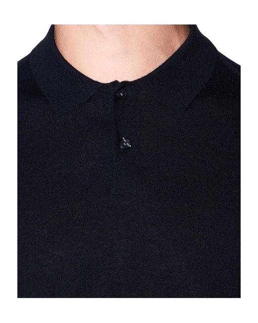 ARMANI EXCHANGE Blue Regular Fit Knit Polo for men