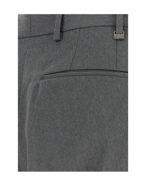 Pt Pantaloni Gray Pt Torino Quindici Pleated Pants for men
