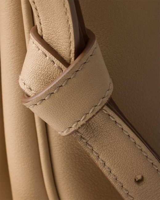 Prada Natural Fold Large Leather Shoulder Bag