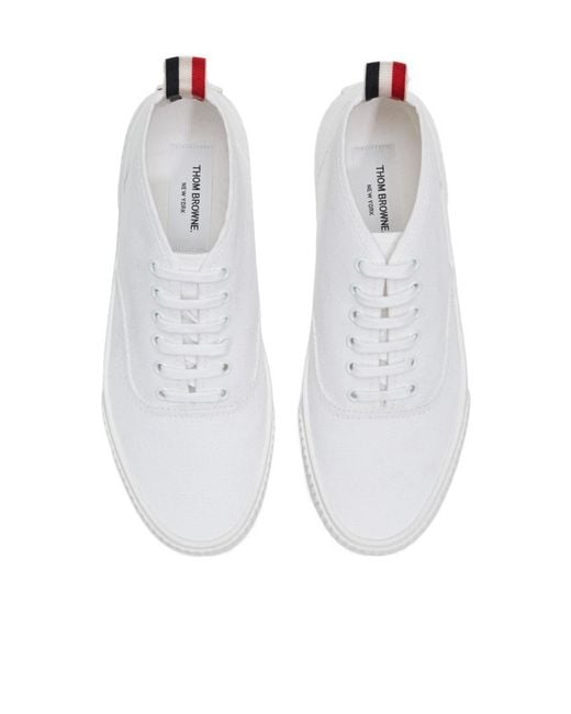 Thom Browne White Heritage Lace-Up Sneakers