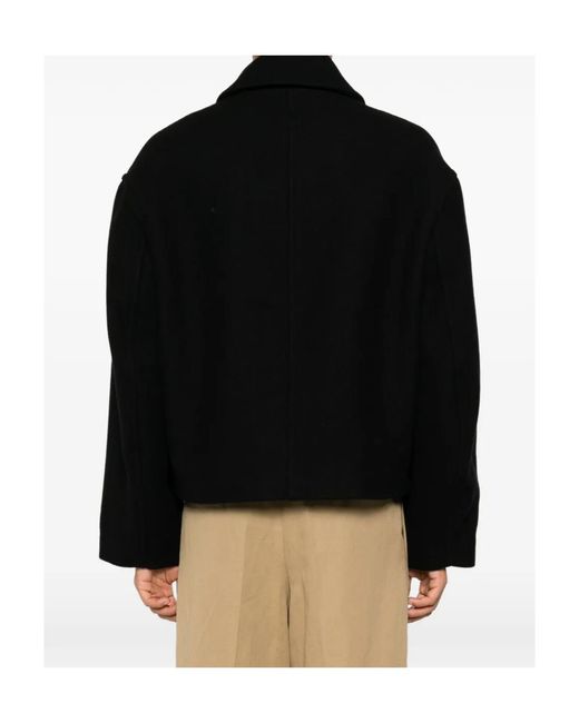 Studio Nicholson Black Zip-Up Spread-Collar Shirt Jacket for men