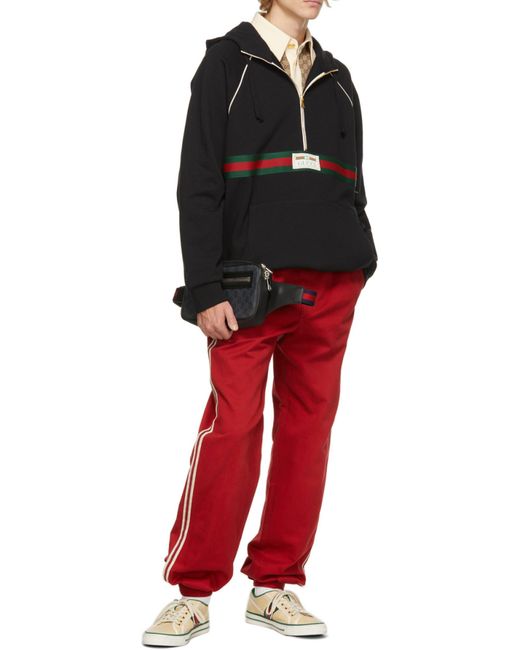 Gucci Red Military Drill Buckled Pants for men