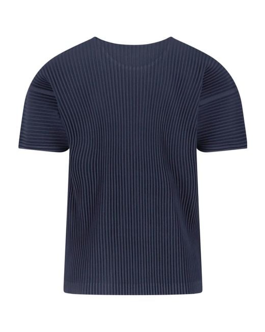 Homme Plissé Issey Miyake Blue Homme Plissé Issey Miyake Basics Pleated T-Shirt for men