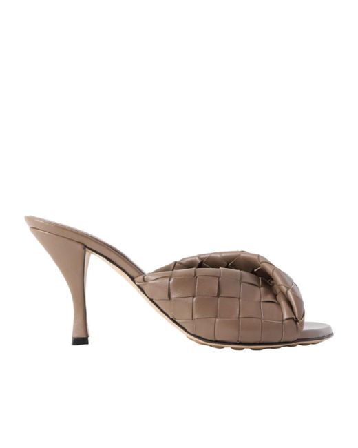Bottega Veneta Brown Elegant Mini Flat Sandal With Stiletto Heel