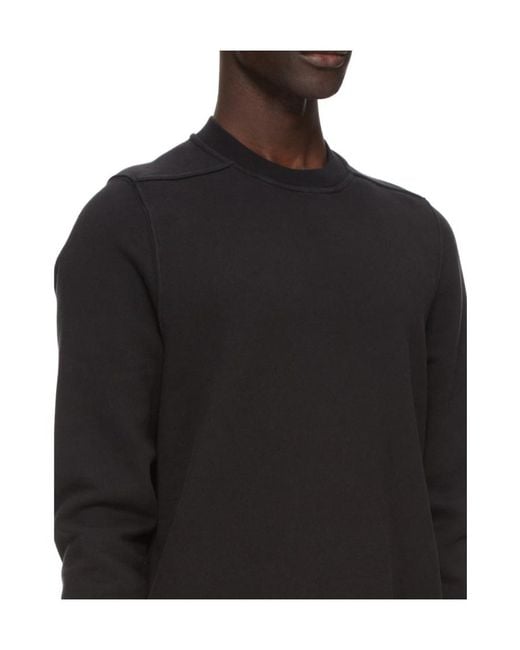 Rick Owens Black Logo-Patch Cotton Sweatshirt for men