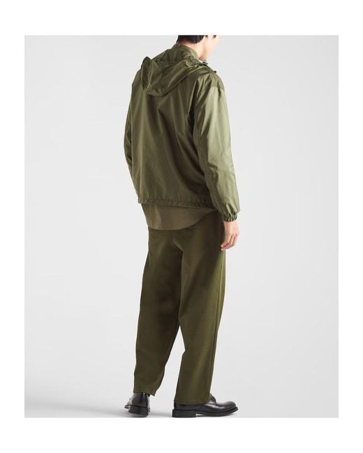 Prada Green Re-Nylon Hooded Jacket for men