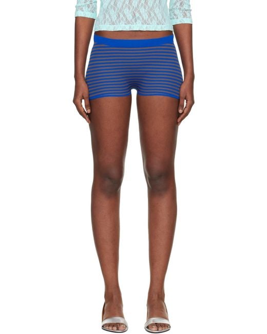 GIMAGUAS Blue Camu Striped Shorts