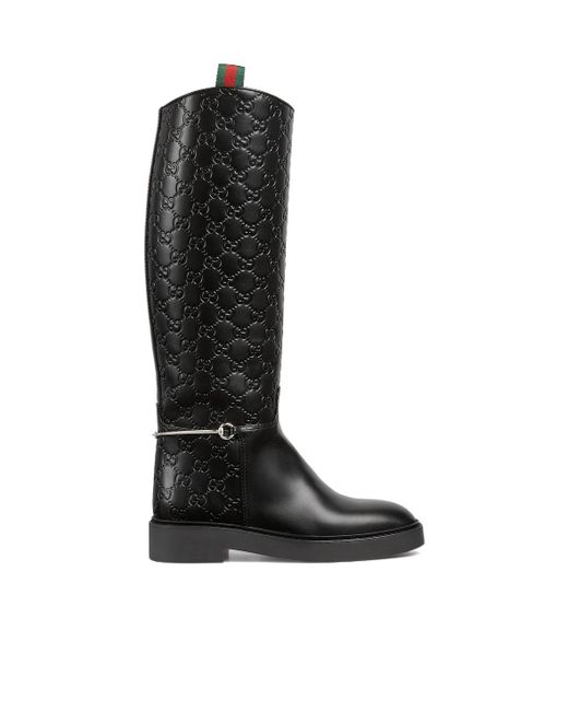 Gucci Black Slim Horsebit Boot