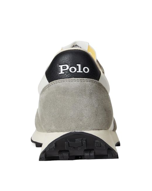 Polo Ralph Lauren White Prl Trail 125 Suede Mesh Sneakers for men