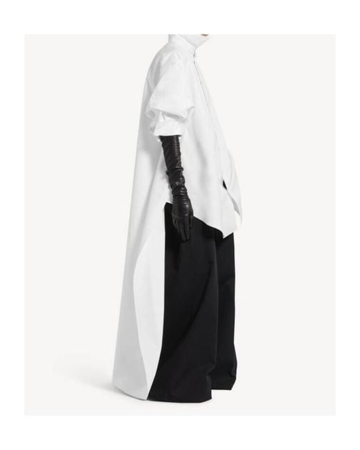 Balenciaga White Maxi Train Shirt