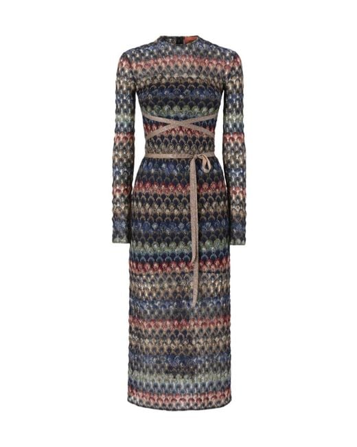 Missoni Gray Cut-Out Detail Midi Dress