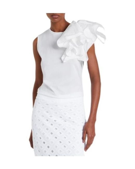 Max Mara White Cotton Jersey Top