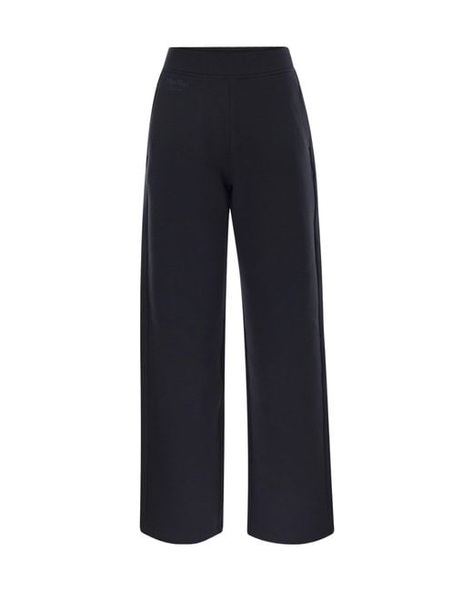 Max Mara Blue Pompeo Logo Embroidered Trousers