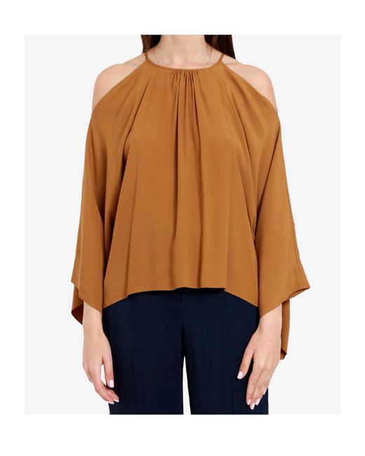 Semicouture Brown Cutout Design Blouse
