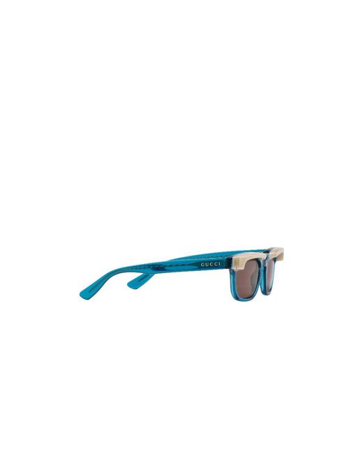 Gucci White Eyewear Rectangular Frame Sunglasses for men