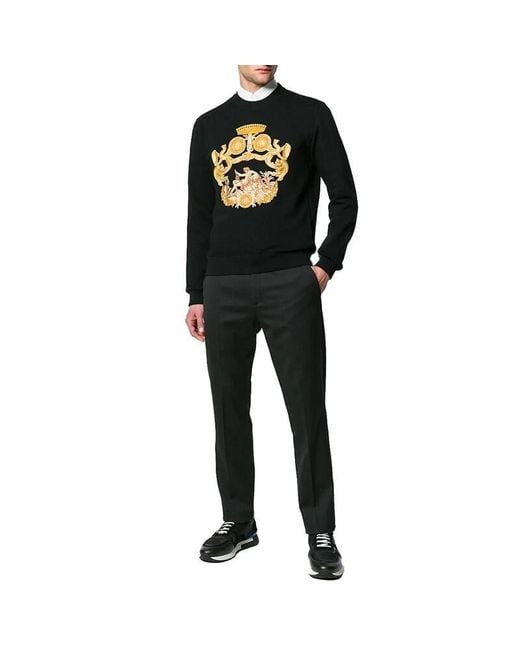 Versace Black Printed Hoodie for men
