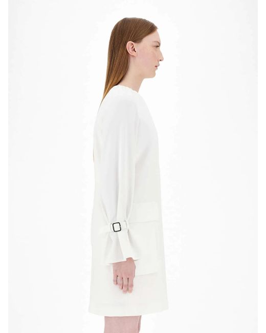 Max Mara White Round Collar Design Dress