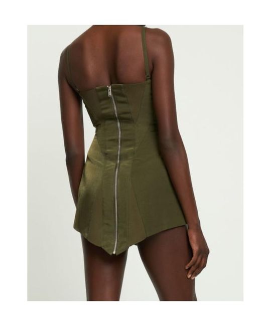 Dion Lee Green Ribbed Patchwork Mini Dress