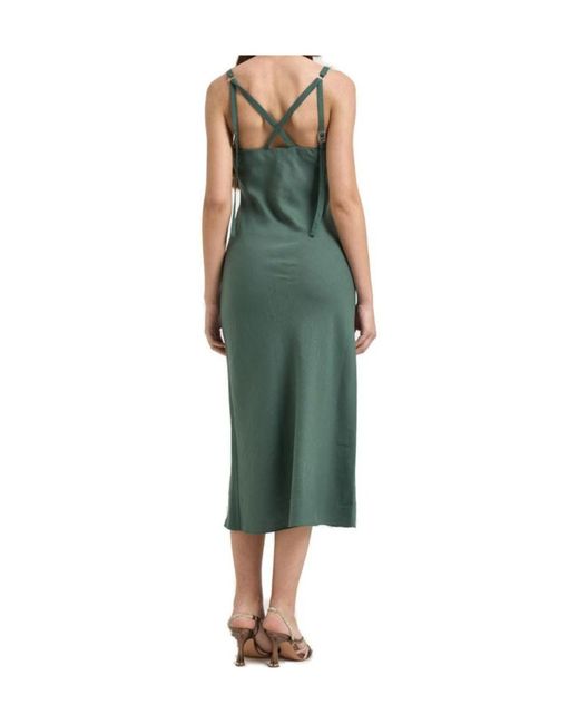 Patrizia Pepe Green Criss-Cross Back Midi Dress