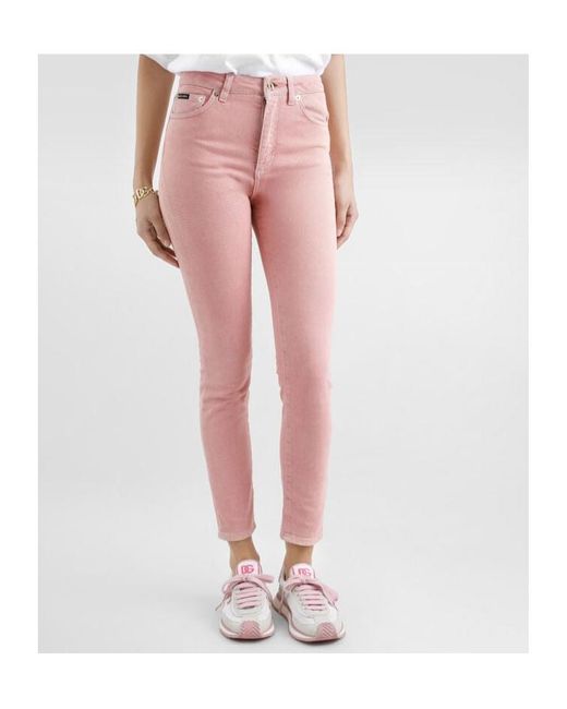 Dolce & Gabbana Pink High Waist Skinny Jeans