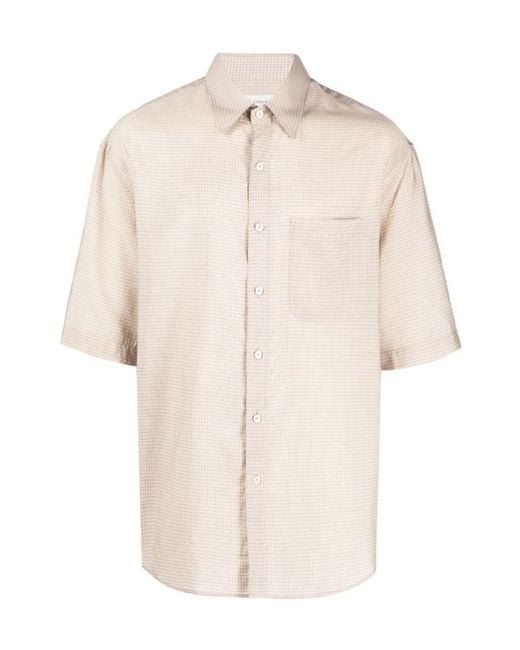 Lemaire Natural Grid-Pattern Pocket Shirt for men