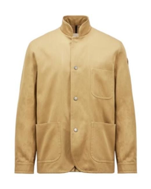 Moncler Natural Jouere Cotton Linen Shirt Jacket for men