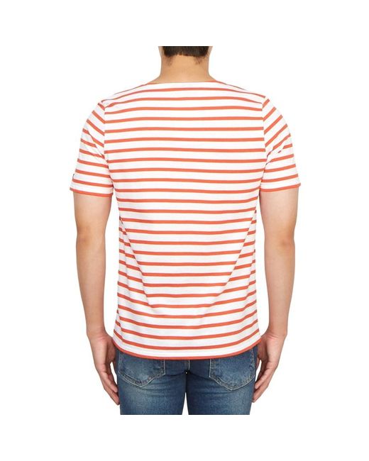 Saint James Red Striped Printed T-Shirt for men
