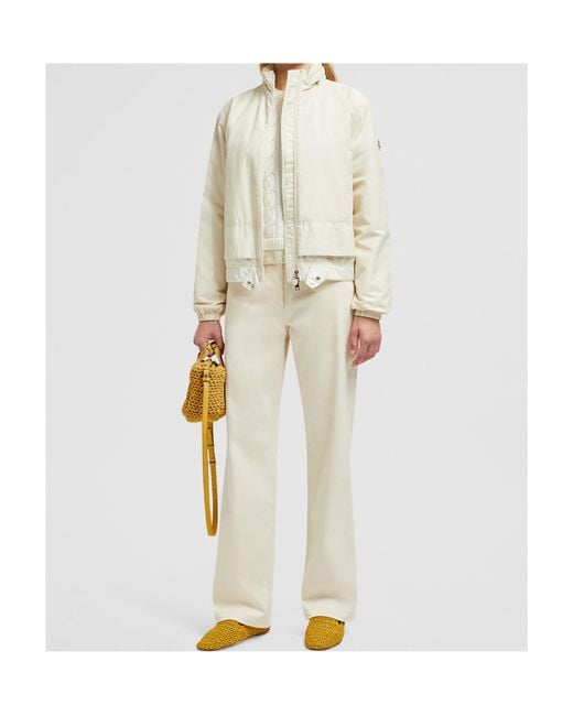 Moncler Natural Gabardine Straight-Leg Trousers