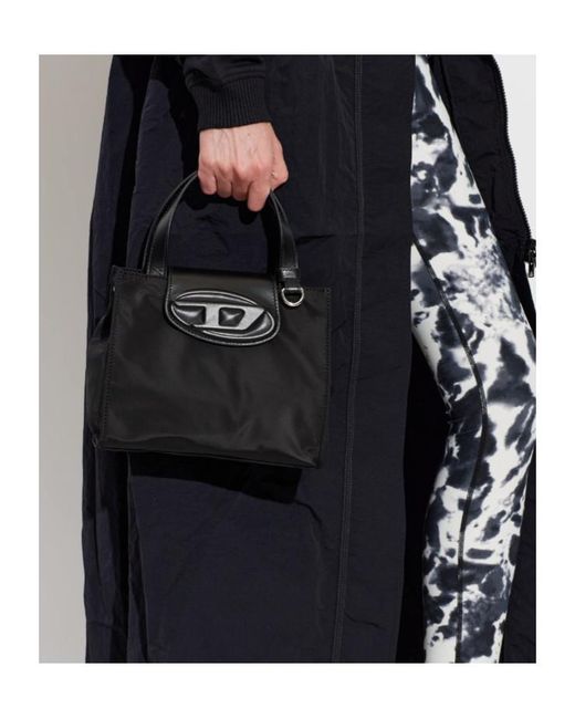 DIESEL Black Logo Plaque Top Handle Bag for men