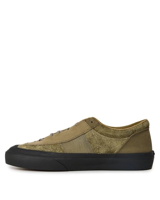 Stone Island Green Low-Top Suede Panel Casual Skate Shoes for men