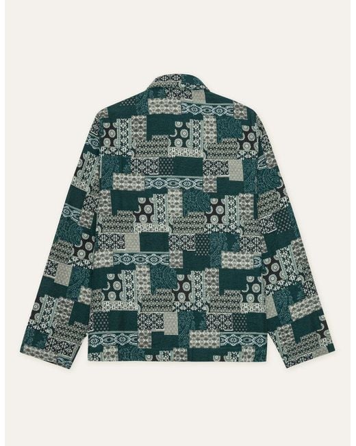 Les Deux Green Ian Jacquard Long-Sleeved Jacket for men