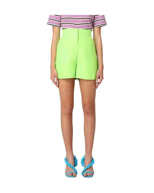 MSGM Green Viscose Shorts