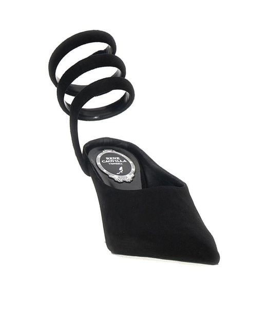 Rene Caovilla Black René Caovilla Grace Pointed Toe Mules