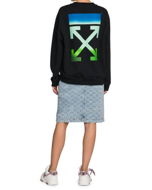 Off-White c/o Virgil Abloh Black Blurred Arrow Reg Crewneck Multico