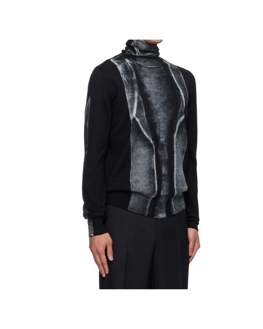 MM6 by Maison Margiela Blue High-Neck Panelled Sweater for men