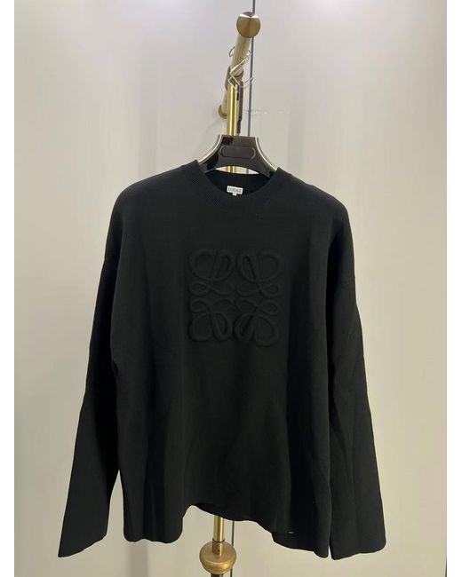 Loewe Black Logo Detailed Crewneck Jumper for men