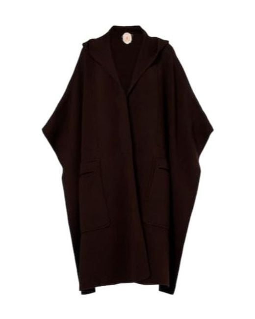 Jardin Des Orangers Black Hooded Wool And Cashmere Cape