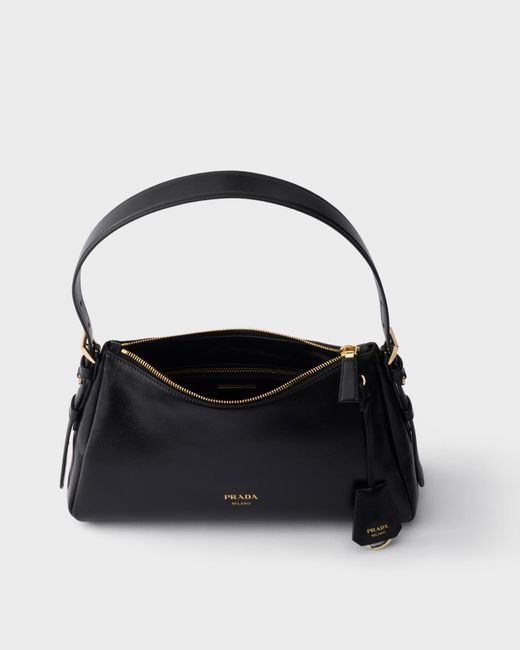 Prada Black Aimée Medium Leather Shoulder Bag